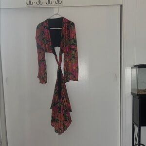 Floral Tie-Front Dress
